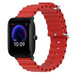 For Amazfit Pop 20mm Ocean Style Silicone Solid Color Watch Band(Red)
