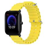 For Amazfit Pop 20mm Ocean Style Silicone Solid Color Watch Band(Yellow)