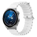 For Huawei Watch GT3 Pro 43mm 20mm Ocean Style Silicone Solid Color Watch Band(White)