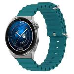 For Huawei Watch GT3 Pro 43mm 20mm Ocean Style Silicone Solid Color Watch Band(Green)