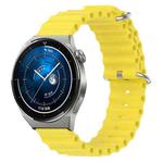 For Huawei Watch GT3 Pro 43mm 20mm Ocean Style Silicone Solid Color Watch Band(Yellow)