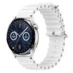 For Huawei Watch GT3 42mm 20mm Ocean Style Silicone Solid Color Watch Band(White)