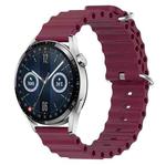 For Huawei Watch GT3 42mm 20mm Ocean Style Silicone Solid Color Watch Band(Wine Red)