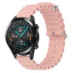 For Huawei Watch GT2 42mm 20mm Ocean Style Silicone Solid Color Watch Band(Pink)