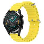 For Huawei Watch GT2 42mm 20mm Ocean Style Silicone Solid Color Watch Band(Yellow)