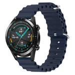 For Huawei Watch GT2 42mm 20mm Ocean Style Silicone Solid Color Watch Band(Dark Blue)