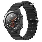 For Huawei Watch 2 20mm Ocean Style Silicone Solid Color Watch Band(Black)