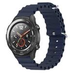 For Huawei Watch 2 20mm Ocean Style Silicone Solid Color Watch Band(Dark Blue)