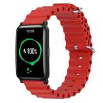 For Honor Watch ES 20mm Ocean Style Silicone Solid Color Watch Band(Red)