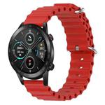 For Honor MagicWatch2 42mm 20mm Ocean Style Silicone Solid Color Watch Band(Red)