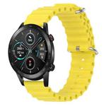 For Honor MagicWatch2 42mm 20mm Ocean Style Silicone Solid Color Watch Band(Yellow)