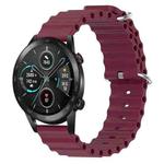 For Honor MagicWatch2 42mm 20mm Ocean Style Silicone Solid Color Watch Band(Wine Red)