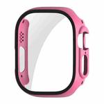 For Apple Watch Ultra 49mm ENKAY PC Frame 9H Tempered Glass Case(Pink)