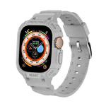 For Apple Watch Ultra 49mm JUNSUNMAY Integrated TPU Case Adjustable Elastic Watch Band(Grey)