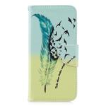 Colored Drawing Pattern Horizontal Flip Leather Case for Huawei P Smart & Honor 10 Lite, with Holder & Card Slots & Wallet(Feather Bird)