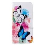 Colored Drawing Pattern Horizontal Flip Leather Case for Huawei Honor 8C, with Holder & Card Slots & Wallet(Two Butterflies)