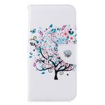 Colored Drawing Pattern Horizontal Flip Leather Case for Huawei Honor 8C, with Holder & Card Slots & Wallet(Tree)