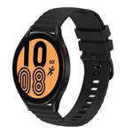 For Samsung Galaxy Watch4 40mm/44mm  20mm Wavy Dotted Solid-Color Silicone Watch Band(Black)
