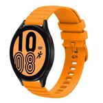 For Samsung Galaxy Watch4 40mm/44mm  20mm Wavy Dotted Solid-Color Silicone Watch Band(Amber yellow)
