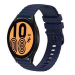 For Samsung Galaxy Watch4 40mm/44mm  20mm Wavy Dotted Solid-Color Silicone Watch Band(Navy Blue)