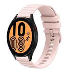 For Samsung Galaxy Watch4 40mm/44mm  20mm Wavy Dotted Solid-Color Silicone Watch Band(Pink)