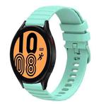 For Samsung Galaxy Watch4 40mm/44mm  20mm Wavy Dotted Solid-Color Silicone Watch Band(Teal Green)