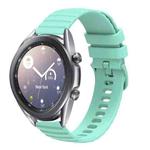 For Samsung Galaxy Watch3 41mm 20mm Wavy Dotted Solid-Color Silicone Watch Band(Teal Green)