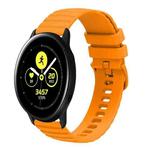 For Samsung Galaxy Watch Active 40mm 20mm Wavy Dotted Solid-Color Silicone Watch Band(Amber yellow)