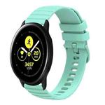For Samsung Galaxy Watch Active 40mm 20mm Wavy Dotted Solid-Color Silicone Watch Band(Teal Green)
