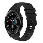 For Samsung Galaxy Watch4 Classic 42mm/46mm 20mm Wavy Dotted Solid-Color Silicone Watch Band(Black)