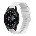 For Samsung Galaxy Watch4 Classic 42mm/46mm 20mm Wavy Dotted Solid-Color Silicone Watch Band(White)