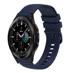 For Samsung Galaxy Watch4 Classic 42mm/46mm 20mm Wavy Dotted Solid-Color Silicone Watch Band(Navy Blue)