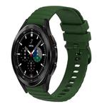 For Samsung Galaxy Watch4 Classic 42mm/46mm 20mm Wavy Dotted Solid-Color Silicone Watch Band(Army Green)