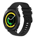 For Samsung Galaxy Gear Sport 20mm Wavy Dotted Solid-Color Silicone Watch Band(Black)