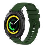 For Samsung Galaxy Gear Sport 20mm Wavy Dotted Solid-Color Silicone Watch Band(Army Green)