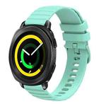For Samsung Galaxy Gear Sport 20mm Wavy Dotted Solid-Color Silicone Watch Band(Teal Green)