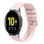 For Samsung Galaxy Watch Active2 40mm/44mm 20mm Wavy Dotted Solid-Color Silicone Watch Band(Pink)