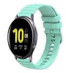 For Samsung Galaxy Watch Active2 40mm/44mm 20mm Wavy Dotted Solid-Color Silicone Watch Band(Teal Green)