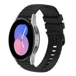 For Samsung Galaxy Watch 42mm 20mm Wavy Dotted Solid-Color Silicone Watch Band(Black)