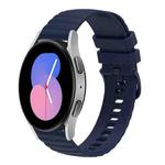 For Samsung Galaxy Watch 42mm 20mm Wavy Dotted Solid-Color Silicone Watch Band(Navy Blue)