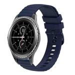 For Samsung Galaxy Gear S2 Classic 20mm Wavy Dotted Solid-Color Silicone Watch Band(Navy Blue)