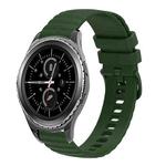 For Samsung Galaxy Gear S2 Classic 20mm Wavy Dotted Solid-Color Silicone Watch Band(Army Green)