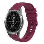 For Samsung Galaxy Gear S2 Classic 20mm Wavy Dotted Solid-Color Silicone Watch Band(Wine Red)