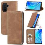 For Huawei Enjoy 50 Retro Skin Feel Magnetic Leather Phone Case(Brown)