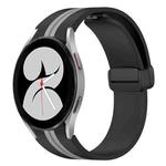 For Samsung Galaxy Watch 4 40mm Folding Magnetic Clasp Silicone Watch Band(Black+Grey)