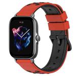 For Amazfit GTS 3 20mm Two-Color Porous Silicone Watch Band(Red+Black)