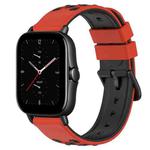 For Amazfit GTS 2E 20mm Two-Color Porous Silicone Watch Band(Red+Black)