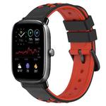 For Amazfit GTS 2 Mini 20mm Two-Color Porous Silicone Watch Band(Black+Red)