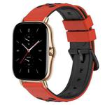 For Amazfit GTS 2 20mm Two-Color Porous Silicone Watch Band(Red+Black)