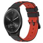 For Garmin Vivomove Sport 20mm Two-Color Porous Silicone Watch Band(Black+Red)